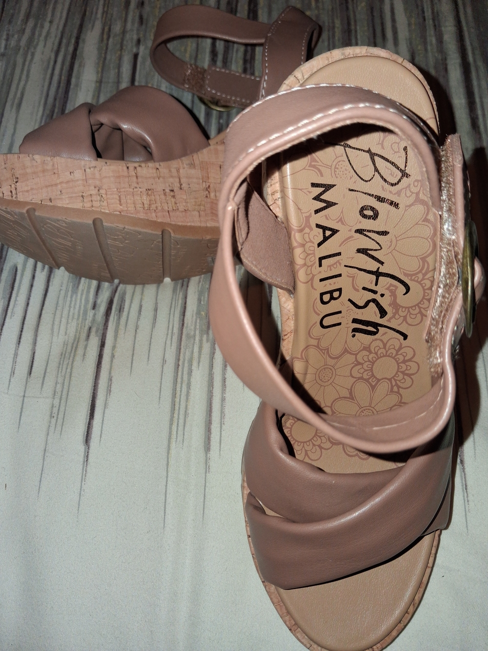 Blowfish Malibu Taupe Wedge Sandals for Women